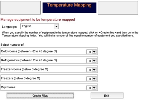 Cold chain equipment and dry store temperature mapping tool