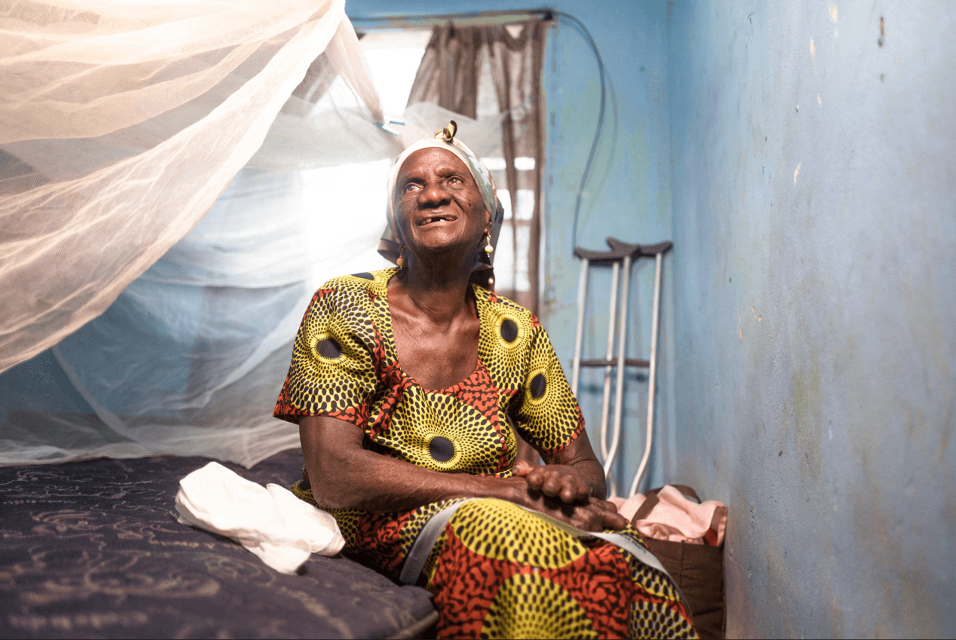Ekua Ketsewa, 76 was diagnosed with the disease aged 30 and lived in a leprosy camp for 41 years. This picture was taken the morning before she moved back to the village where she was born.